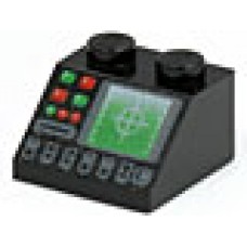 Part 3039pb041 Black Slope 45 2 x 2 with Radar and Disk Slot Pattern 